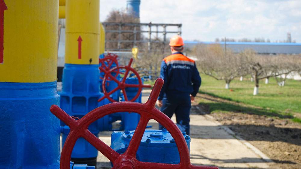 Photo of technical equipment at a gas-compressor station near Kyiv, part of the main pipeline between Russia and Europe