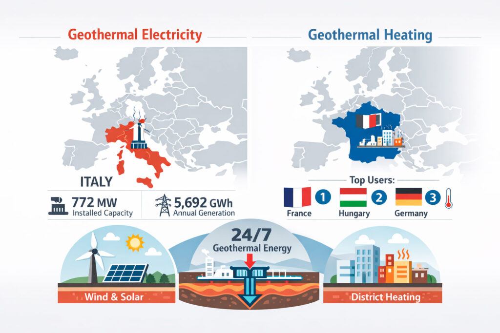 Geothermal energy in Europe, Graphic by Energy Europe Editorial Team
